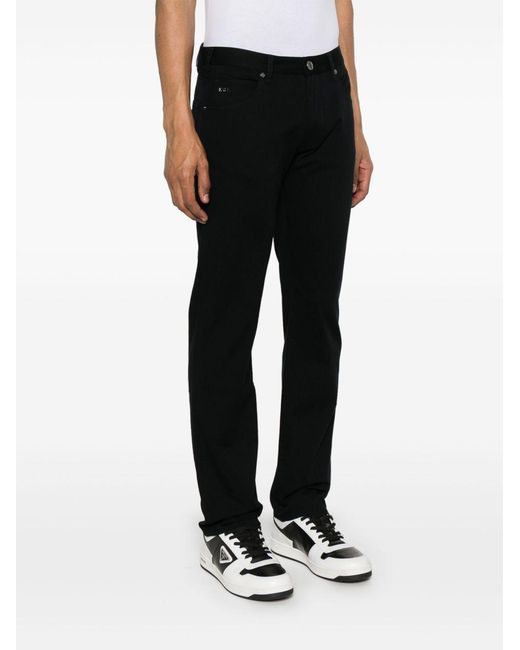 Emporio Armani Black Slim Denim Cotton Jeans for men