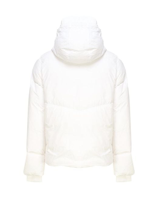 K-Way White Hooded Zipper Down Jacket for men