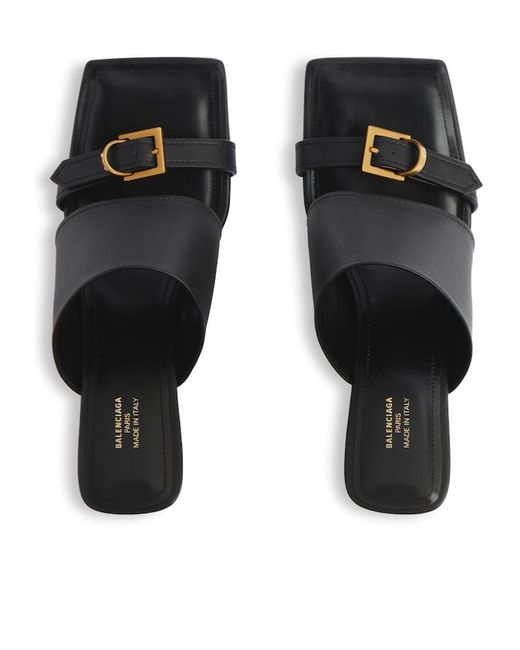 Balenciaga Black Bel Air Buckle Detailed Sandals