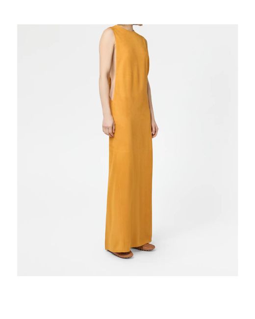 Tod's Metallic Twisted Open-Back Leather Maxi Dress