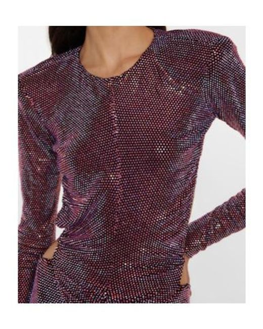 Alexandre Vauthier Purple Metallic Ruched Maxi Dress