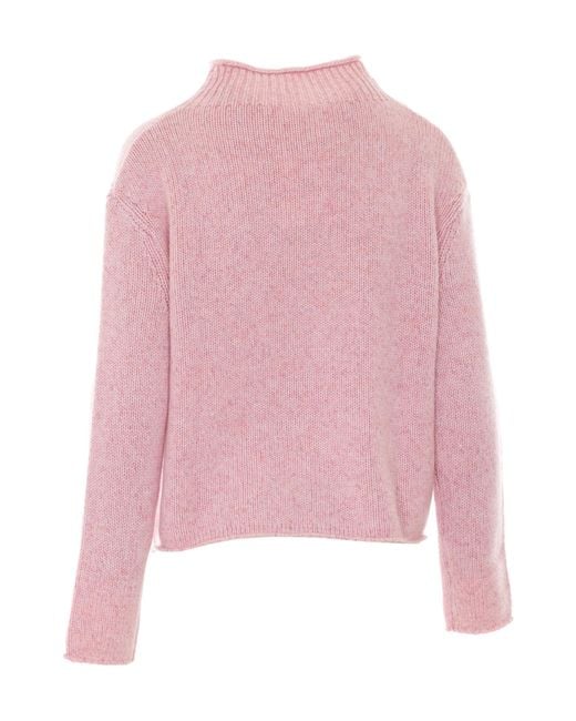 Lisa Yang Pink Nariel Heavy-Knit Long-Sleeve Sweater