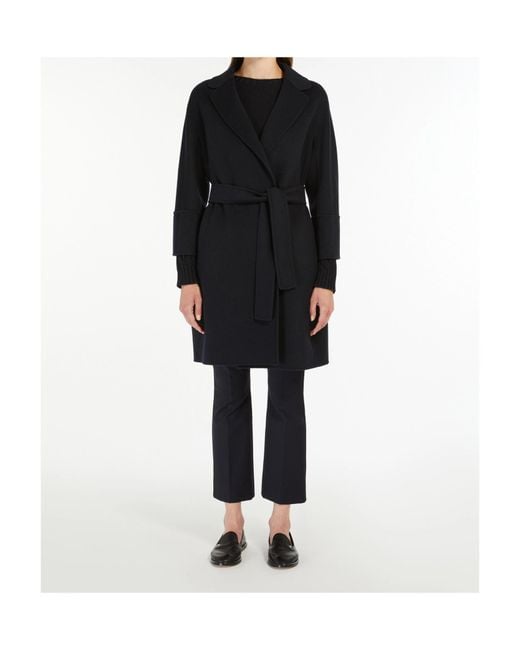 Max Mara Black 'S Arona Belted Coat