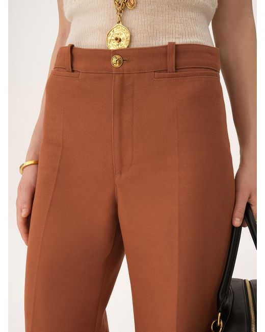 Chloé Brown Chloé High-Waisted Flared Tailored Trousers