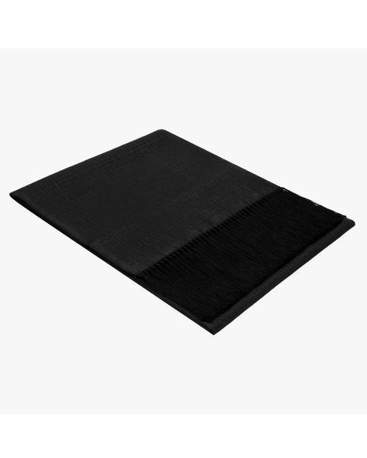 Givenchy Black 4G Fringed Silk-Wool Scarf for men