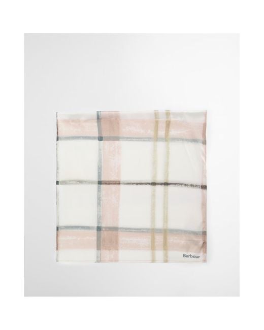 Barbour White Gianna Plaid Scarf