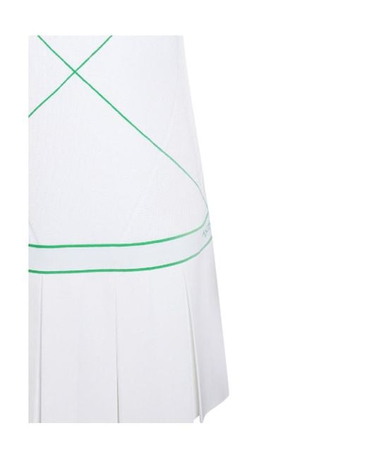 Bottega Veneta White Logo Embroidered Sleeveless Tennis Dress