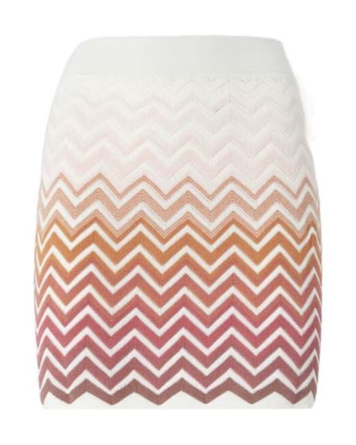 Missoni Pink Chevron-Pattern Mini Skirt