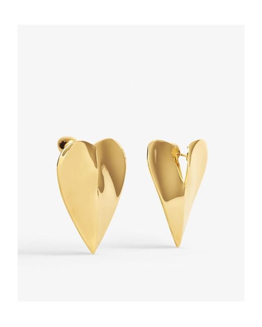 Alaïa Metallic Alaïa Le Coeur Heart-Shaped Polished Earrings