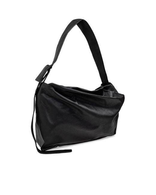 Yohji Yamamoto Black Puff Leather Shoulder Bag for men
