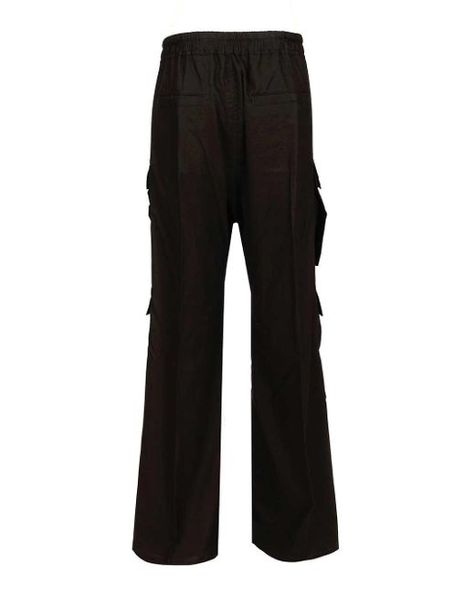 Rick Owens Black Zip Detailed Drawstring Trousers for men