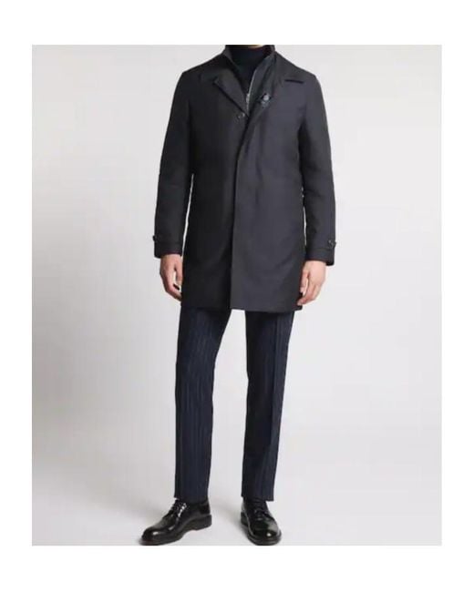 Fay Blue Buttoned Long Jacket for men