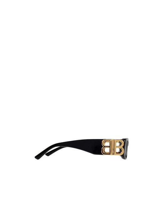 Balenciaga White Dynasty Logo Rectangle Sunglasses