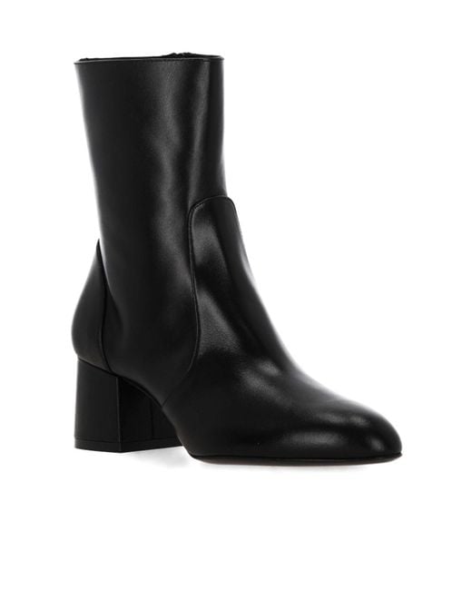 Stuart Weitzman Black Round Toe Ankle Boots