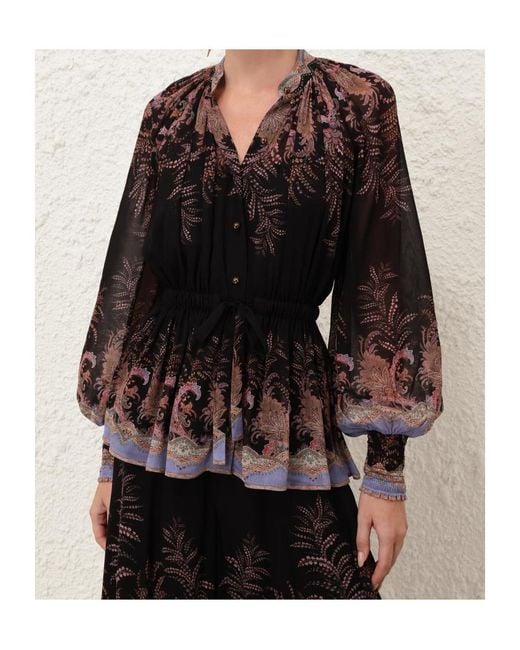 Zimmermann Brown Alchemy Floral-Print Blouse