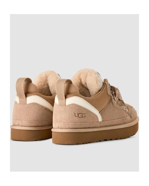 Ugg Brown Lowmel Shearling Low-Top Sneakers