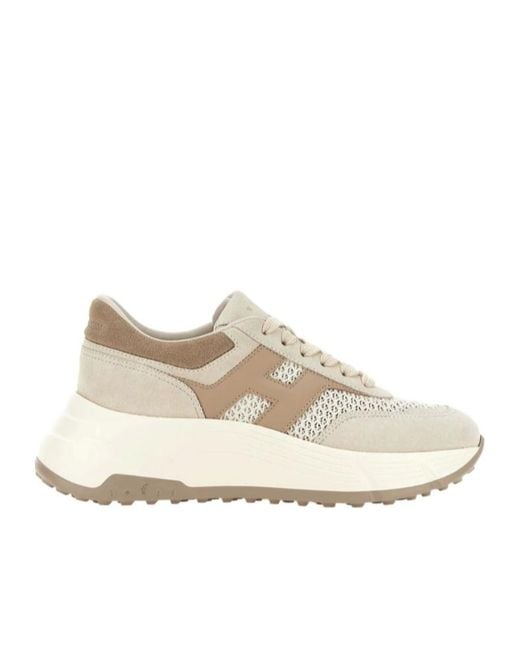 Hogan Natural Hi-Fi Lace-Up Platform Sneakers