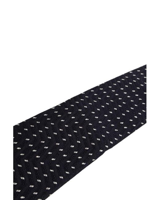 Giorgio Armani Blue Textured Micro-Pattern Tie for men