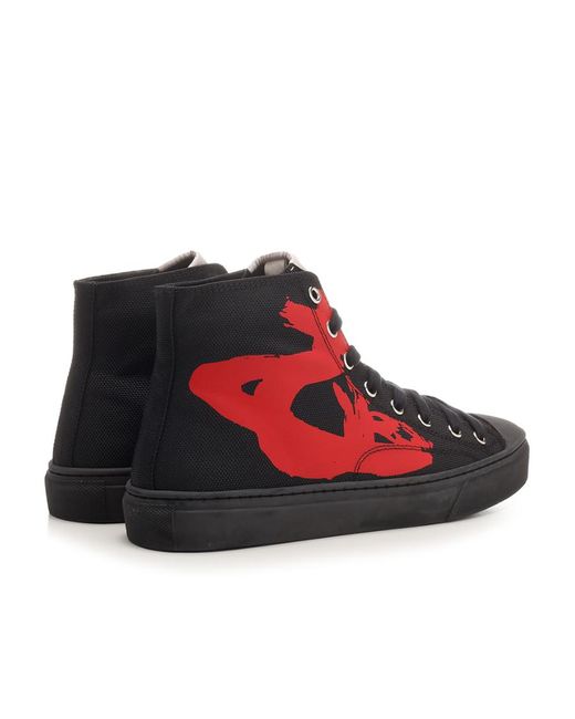 Vivienne Westwood Red Side-Print High-Top Sneakers for men