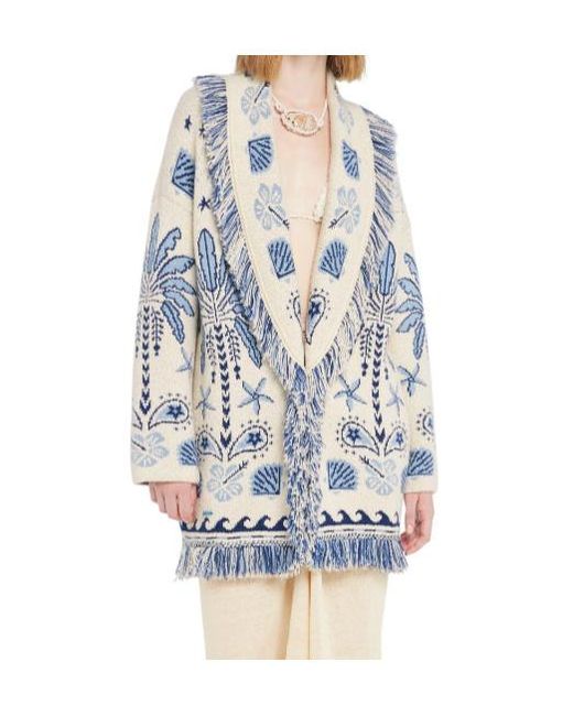 Alanui Blue Echoes Of The Island Cardigan