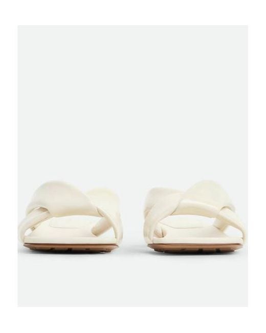 Bottega Veneta White Riva Flat Sandals