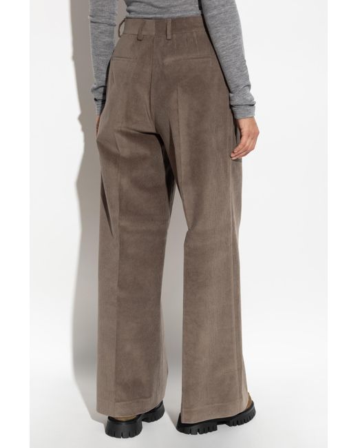 Officine Generale Brown Corduroy Wide-Leg Trousers