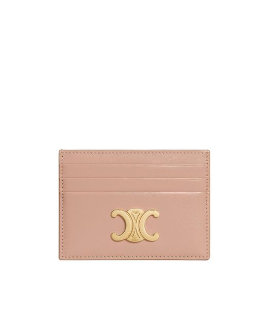 Céline White Card Holder Triomphe