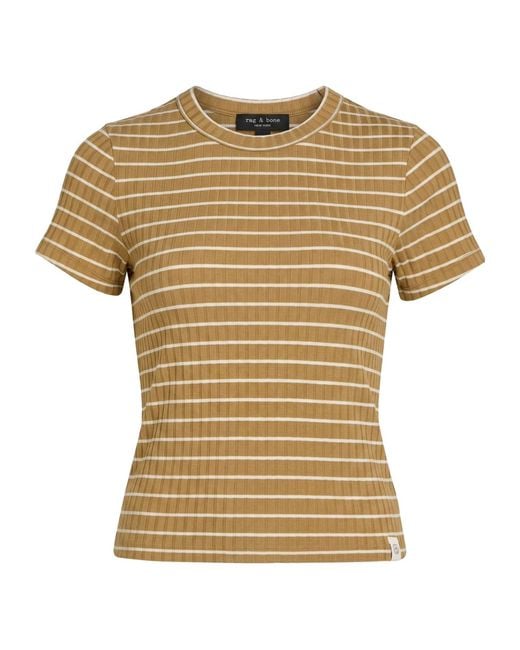 Rag & Bone Natural Striped T-Shirts