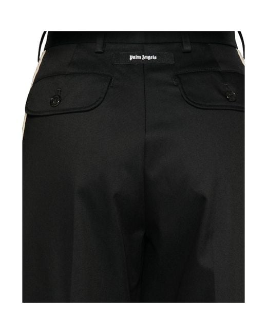 Palm Angels Black Cotton Trousers