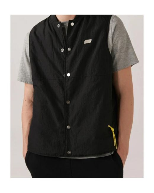 Autry Black Stand-Collar Padded Gilet for men