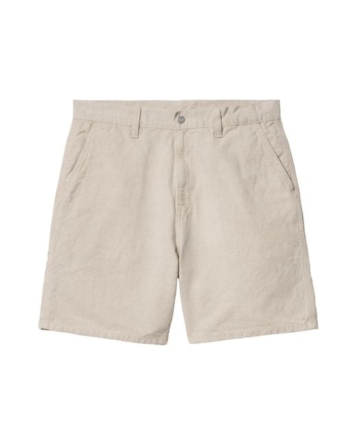 Carhartt Natural Walter Single Knee Logo-Patch Shorts for men