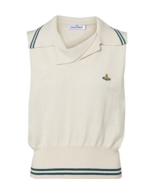 Vivienne Westwood White Doubletake Cotton-Cashmere Blend Top