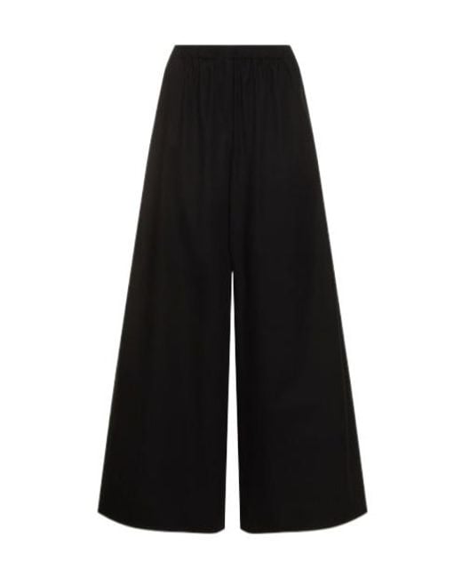 Max Mara Black Logo Wide-Legged Casual Pants