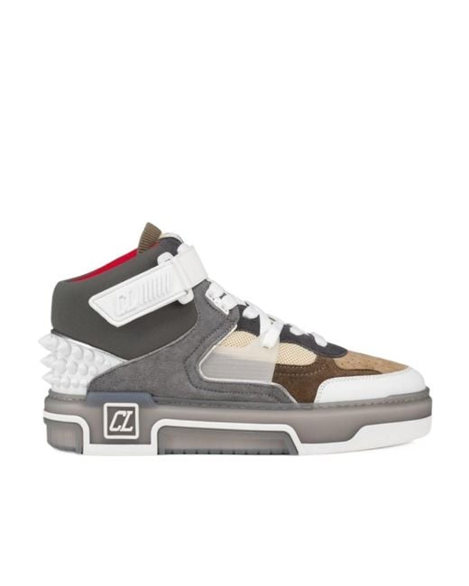 Christian Louboutin Gray Lace Up High Upper Board Shoes for men