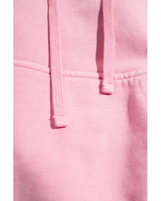 Nanushka Pink Logo-Embroidered Cotton Hoodie