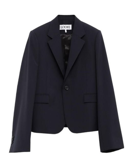 Loewe Blue Single-Breasted Tailored Blazer