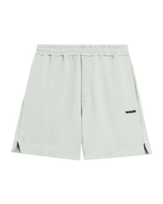 Barrow White Logo Cotton Shorts for men