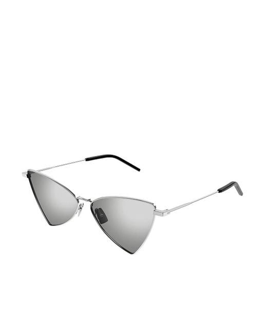Saint Laurent White Eyewear Geometric Frame Sunglasses