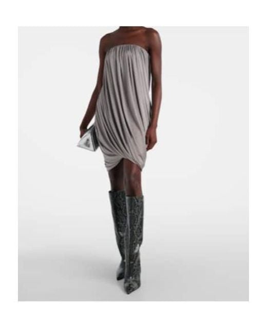The Attico Gray Draped Jersey Minidress