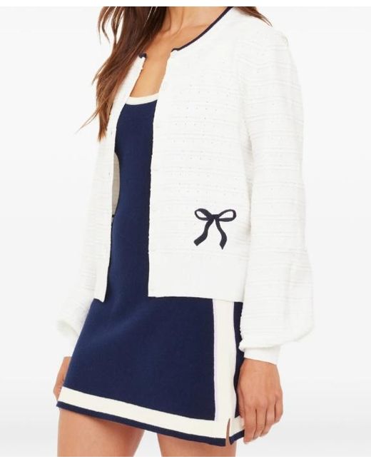 The Upside White Bow-Detail Cardigan