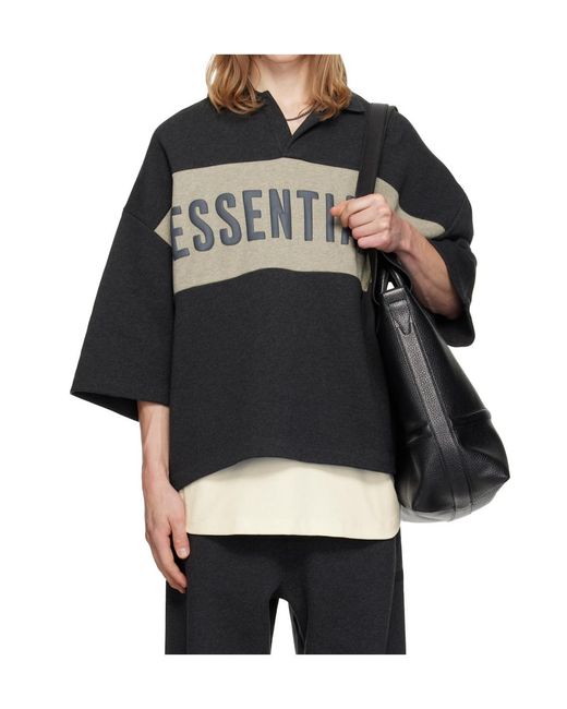 Fear Of God Black Drop-Shoulder T-Shirt for men