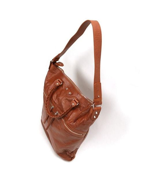 Balenciaga Brown Zipper Shoulder Bag for men