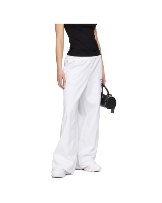 Versace Jeans White Logo-Print Elasticated-Waist Track Pants