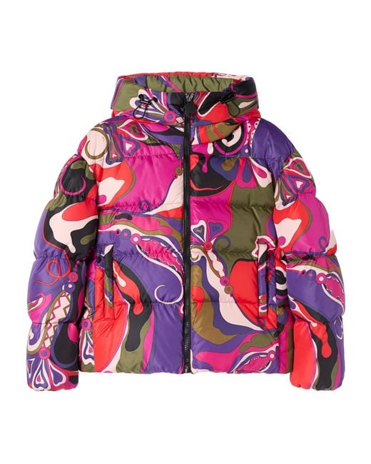 PUCCI Women's Red Pucci Printed Down Jacket