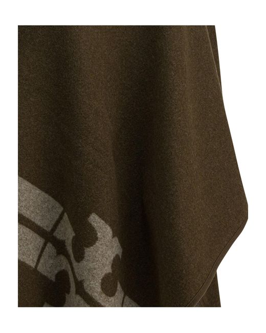 Tory Burch Green Fringed Cape