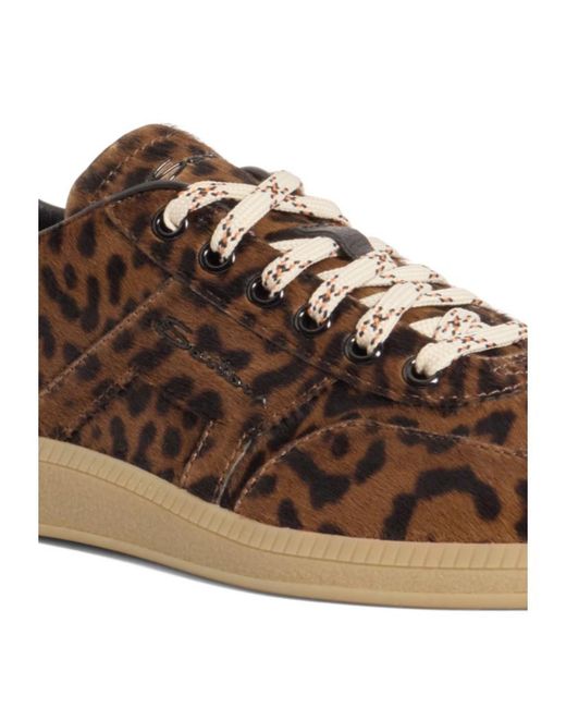 Santoni Brown Dbs Oly Leopard-Print Sneakers