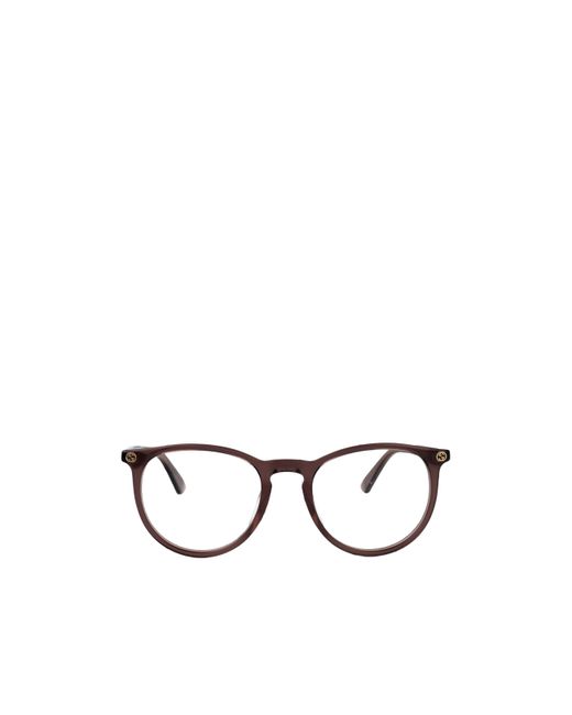Gucci Metallic Eyewear Round Frame Glasses