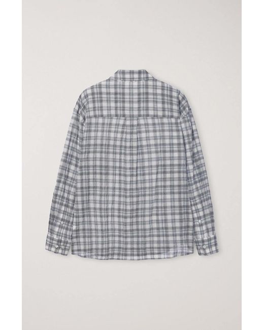 DUNST Gray Check-Pattern Long-Sleeve Shirt for men