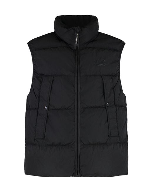 C P Company Black Full Zip Down Vest for men