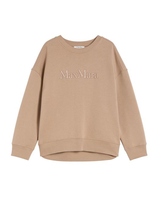 Max Mara Natural 'S Monza Logo Embroidered Crewneck Sweatshirt